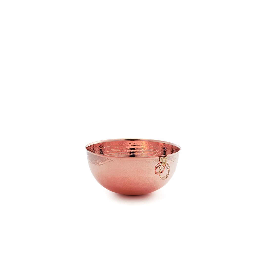 YÇK Solid Copper Round Bottom Bowl for Whisking and Confectionery